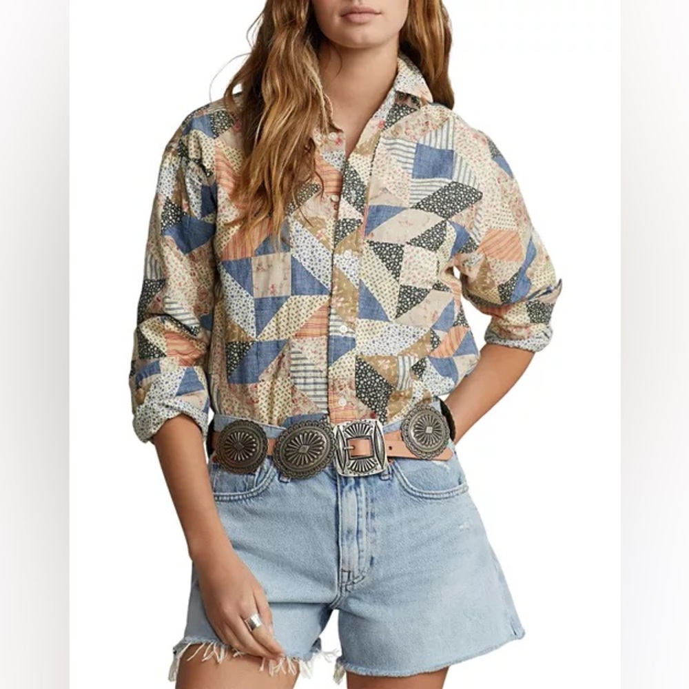 Polo Ralph Lauren Cotton Patchwork Blouse size 4